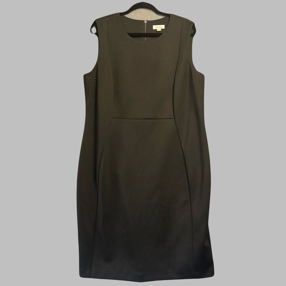Calvin Klein Sleeveless Sheath Dress Plus Size 20W Black Career Professional LBD